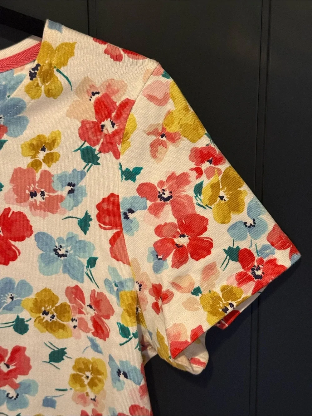 🌺 Joules Riviera Floral Chalk White Cotton Shift Dress - Size 12 - Picture 7 of 16